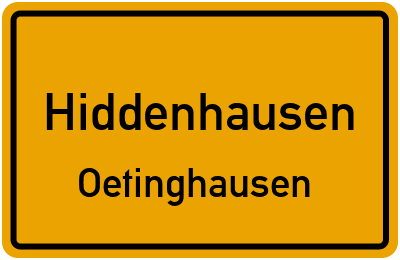 Ortsschild Hiddenhausen Oetinghausen