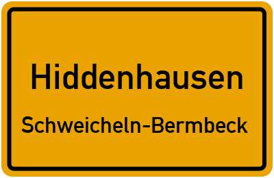 Ortsschild Hiddenhausen Schweicheln-Bermbeck