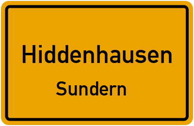 Ortsschild Hiddenhausen Sundern