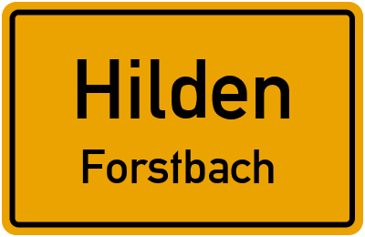 Straßenverzeichnis Hilden Forstbach
