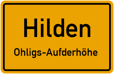 Straßenverzeichnis Hilden Ohligs-Aufderhöhe