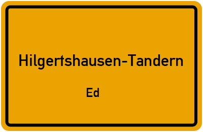 Ortsschild Hilgertshausen-Tandern Ed