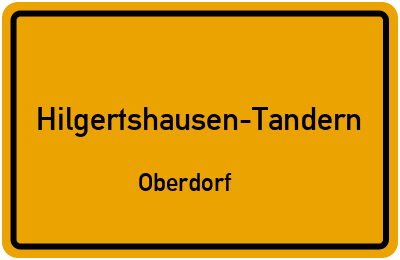 Ortsschild Hilgertshausen-Tandern Oberdorf