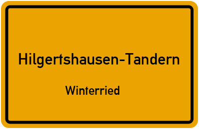 Ortsschild Hilgertshausen-Tandern Winterried