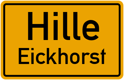 Ortsschild Hille Eickhorst