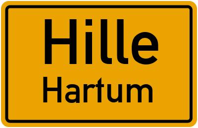 Ortsschild Hille Hartum