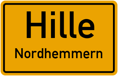 Ortsschild Hille Nordhemmern