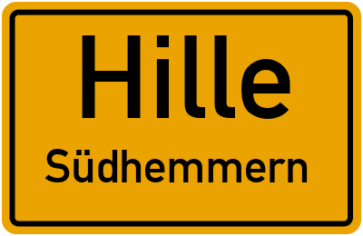 Ortsschild Hille Südhemmern