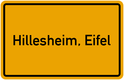 Ortsschild von Stadt Hillesheim, Eifel in Rheinland-Pfalz