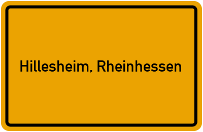 Ortsschild von Gemeinde Hillesheim, Rheinhessen in Rheinland-Pfalz