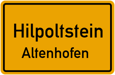 Ortsschild Hilpoltstein Altenhofen