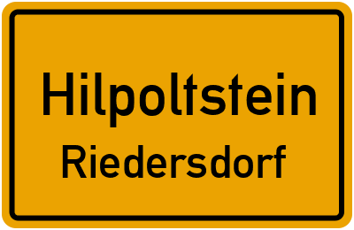 Ortsschild Hilpoltstein Riedersdorf
