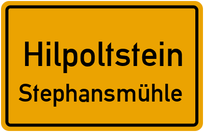 Ortsschild Hilpoltstein Stephansmühle