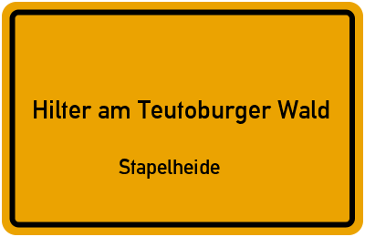 Straßenverzeichnis Hilter am Teutoburger Wald Stapelheide