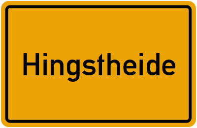 Ortsschild von Gemeinde Hingstheide in Schleswig-Holstein