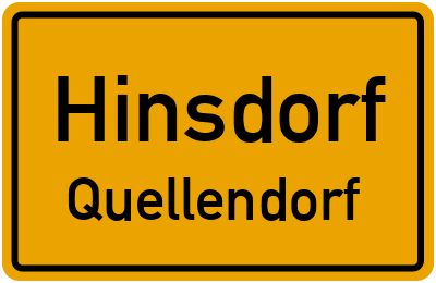 Straßenverzeichnis Hinsdorf Quellendorf