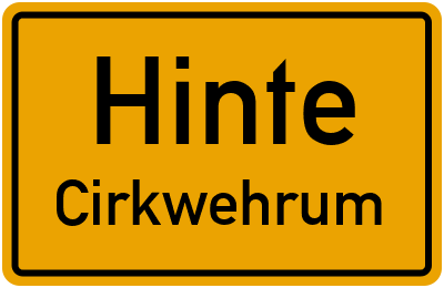 Straßenverzeichnis Hinte Cirkwehrum