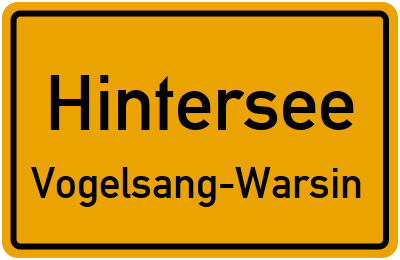 Straßenverzeichnis Hintersee Vogelsang-Warsin