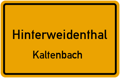 Straßenverzeichnis Hinterweidenthal Kaltenbach
