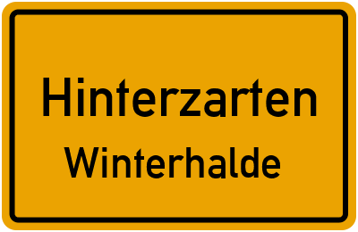 Straßenverzeichnis Hinterzarten Winterhalde