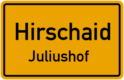 Ortsschild Hirschaid Juliushof