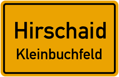Ortsschild Hirschaid Kleinbuchfeld