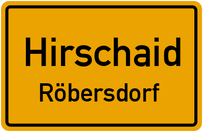 Ortsschild Hirschaid Röbersdorf