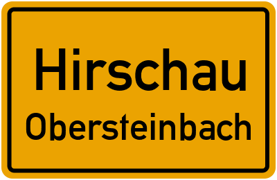 Ortsschild Hirschau Obersteinbach