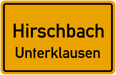 Straßenverzeichnis Hirschbach Unterklausen