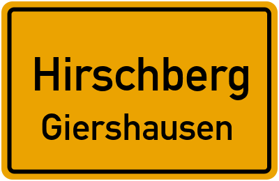 Straßenverzeichnis Hirschberg Giershausen