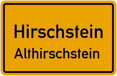 Straßenverzeichnis Hirschstein Althirschstein