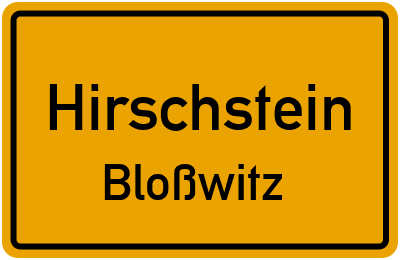 Straßenverzeichnis Hirschstein Bloßwitz