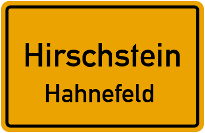 Straßenverzeichnis Hirschstein Hahnefeld