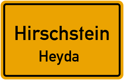 Straßenverzeichnis Hirschstein Heyda