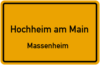 Ortsschild Hochheim am Main Massenheim