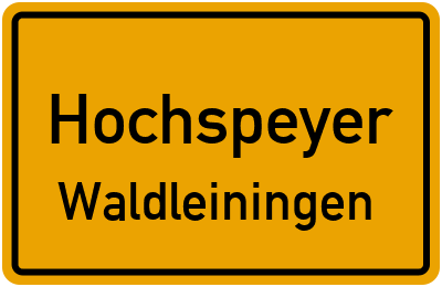 Straßenverzeichnis Hochspeyer Waldleiningen