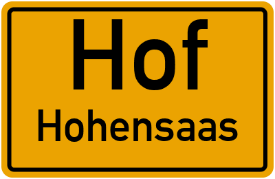 Straßenverzeichnis Hof Hohensaas