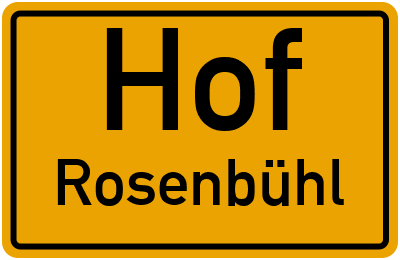 Straßenverzeichnis Hof Rosenbühl