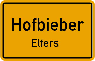 Ortsschild Hofbieber Elters