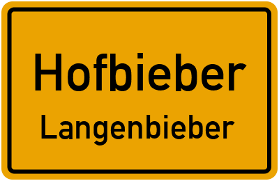 Ortsschild Hofbieber Langenbieber