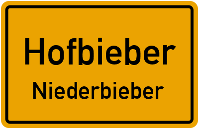 Ortsschild Hofbieber Niederbieber