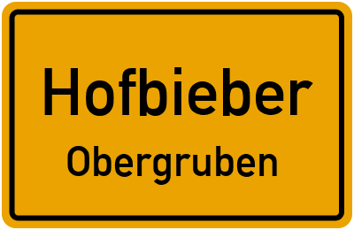 Ortsschild Hofbieber Obergruben