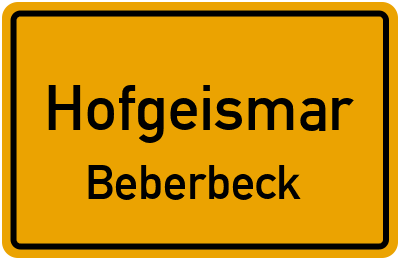 Ortsschild Hofgeismar Beberbeck