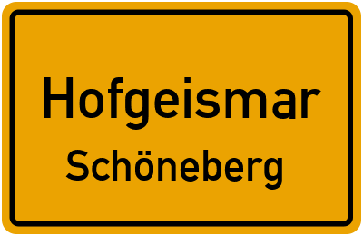 Ortsschild Hofgeismar Schöneberg
