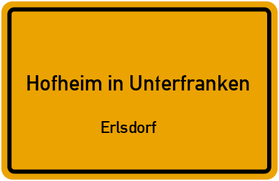 Straßenverzeichnis Hofheim in Unterfranken Erlsdorf