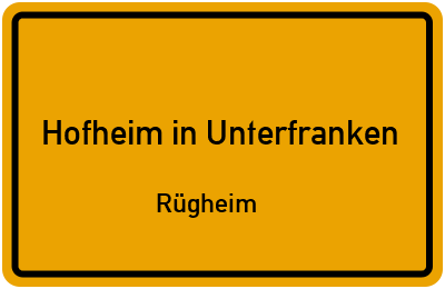 Straßenverzeichnis Hofheim in Unterfranken Rügheim