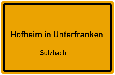 Straßenverzeichnis Hofheim in Unterfranken Sulzbach