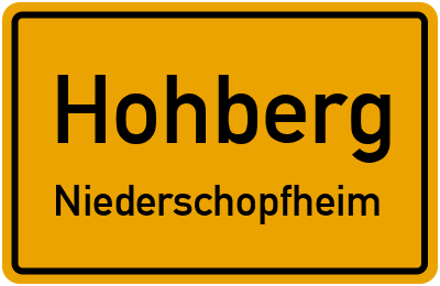 Ortsschild Hohberg Niederschopfheim