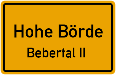 Straßenverzeichnis Hohe Börde Bebertal II