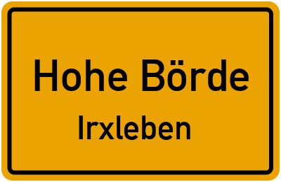 Straßenverzeichnis Hohe Börde Irxleben